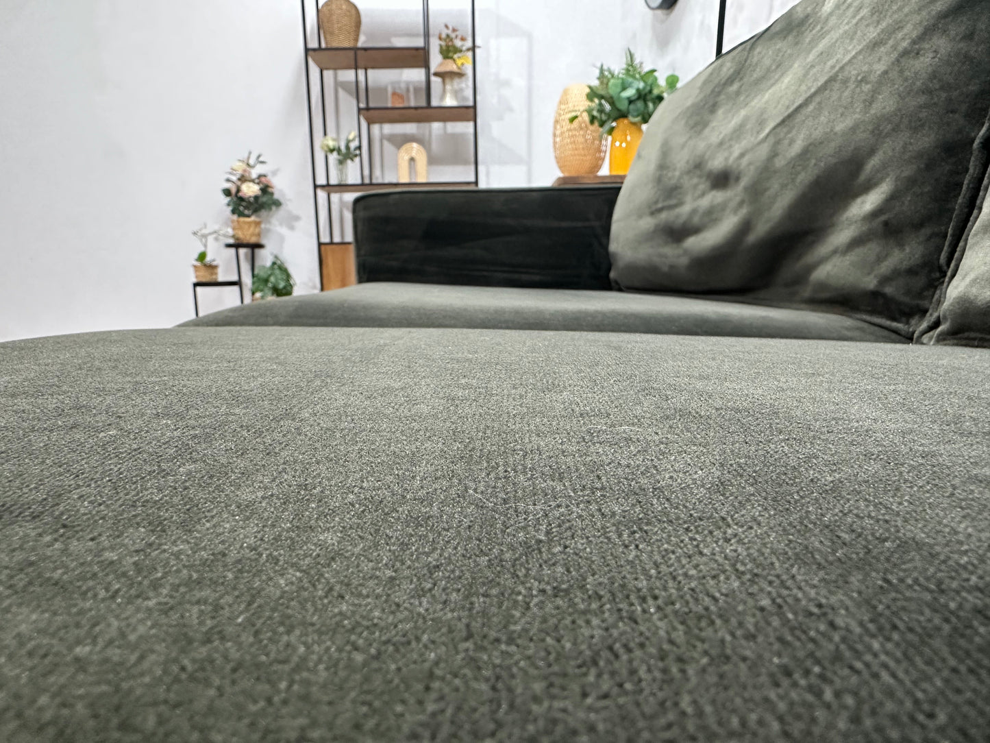 Woood Donker Groene Velvet 2.5-Zits Zetel ~ Losse Kussens Met Afneembare Hoezen