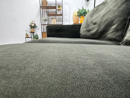 Woood Donker Groene Velvet 2.5-Zits Zetel ~ Losse Kussens Met Afneembare Hoezen