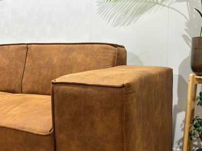 !Showroommodel! Cognac Bruine Suède Stoffen Hoekzetel