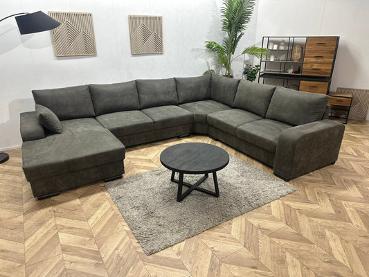 !Showroommodel! Antraciet Suède Stoffen U Zetel