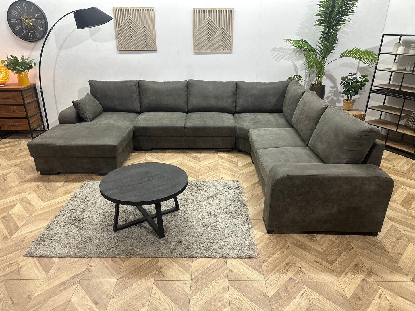 !Showroommodel! Antraciet Suède Stoffen U Zetel