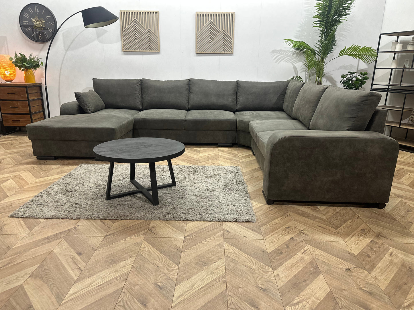 !Showroommodel! Antraciet Suède Stoffen U Zetel