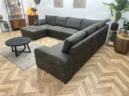 !Showroommodel! Antraciet Suède Stoffen U Zetel