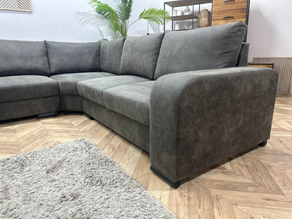 !Showroommodel! Antraciet Suède Stoffen U Zetel