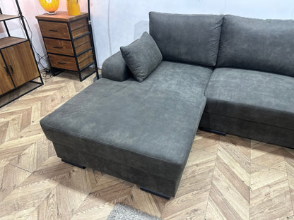 !Showroommodel! Antraciet Suède Stoffen U Zetel