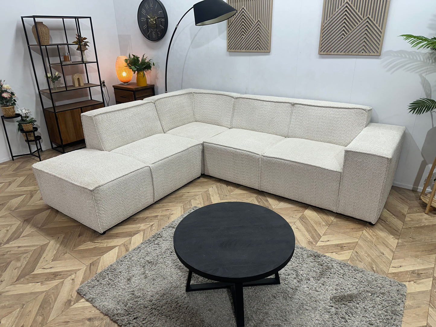 !Showroommodel! Witte Bouclé Hoekzetel