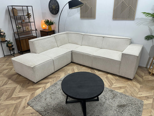 !Showroommodel! Witte Bouclé Hoekzetel