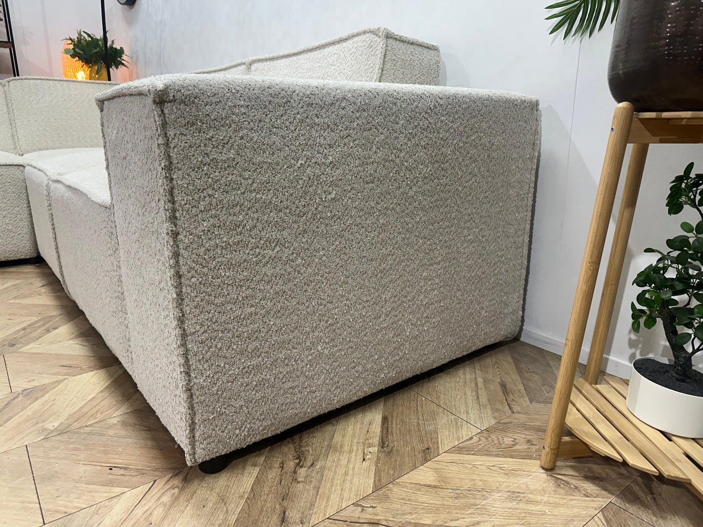 !Showroommodel! Witte Bouclé Hoekzetel