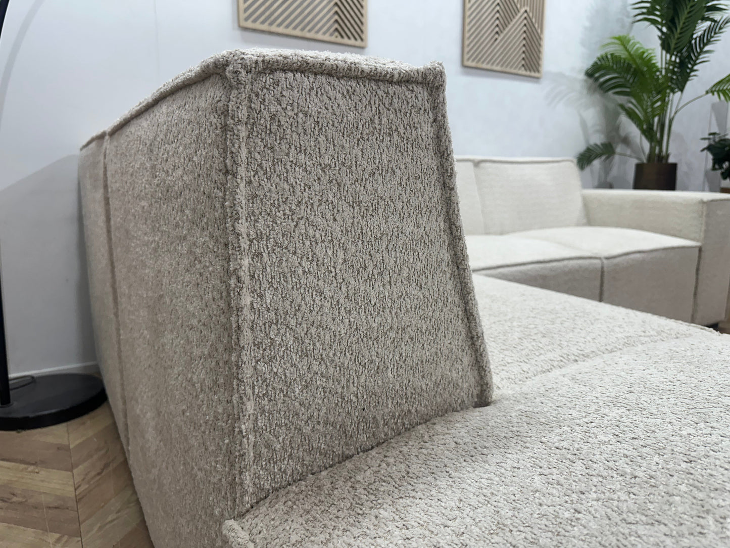!Showroommodel! Witte Bouclé Hoekzetel