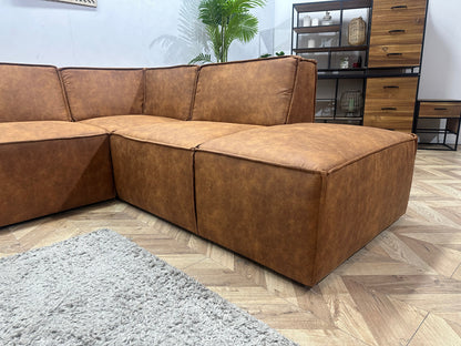 !Showroommodel! Cognac Bruine Suède Stoffen Hoekzetel