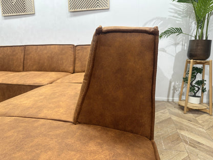 !Showroommodel! Cognac Bruine Suède Stoffen Hoekzetel