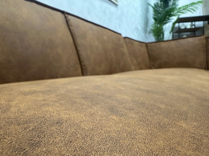 !Showroommodel! Cognac Bruine Suède Stoffen Hoekzetel